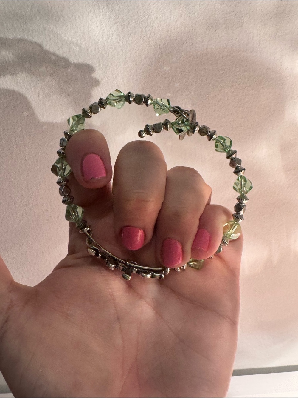 Disney Wishes Green Crystal and Silver Beaded Bracelet - Picture 3 of 3